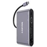 Docking USB Tipo-C Canyon CNS-TDS14/ 1xVGA/ 1xHDMI/ 3xUSB/ 1xRJ45/ 1xJack/ 1xUSB Tipo-C PD/ Gris Oscuro
