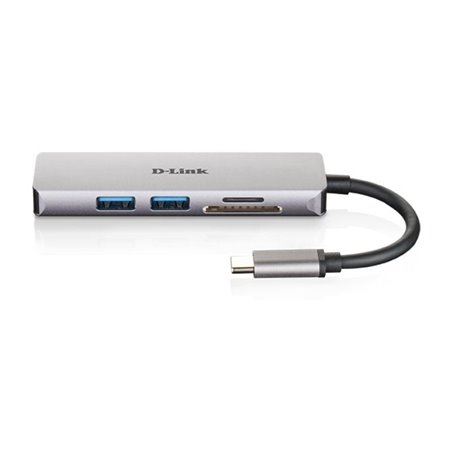 Docking USB Tipo-C D-Link DUB-M530/ 2xUSB/ 1xHDMI/ 1xLector Tarjetas SD/ Gris