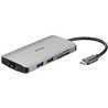 Docking USB Tipo-C D-Link DUB-M810/ 3xUSB/ 1xUSB Tipo-C/ 1xThunderbolt/ 1xHDMI/ 1xRJ45/ 1xLector tarjetas/ Gris