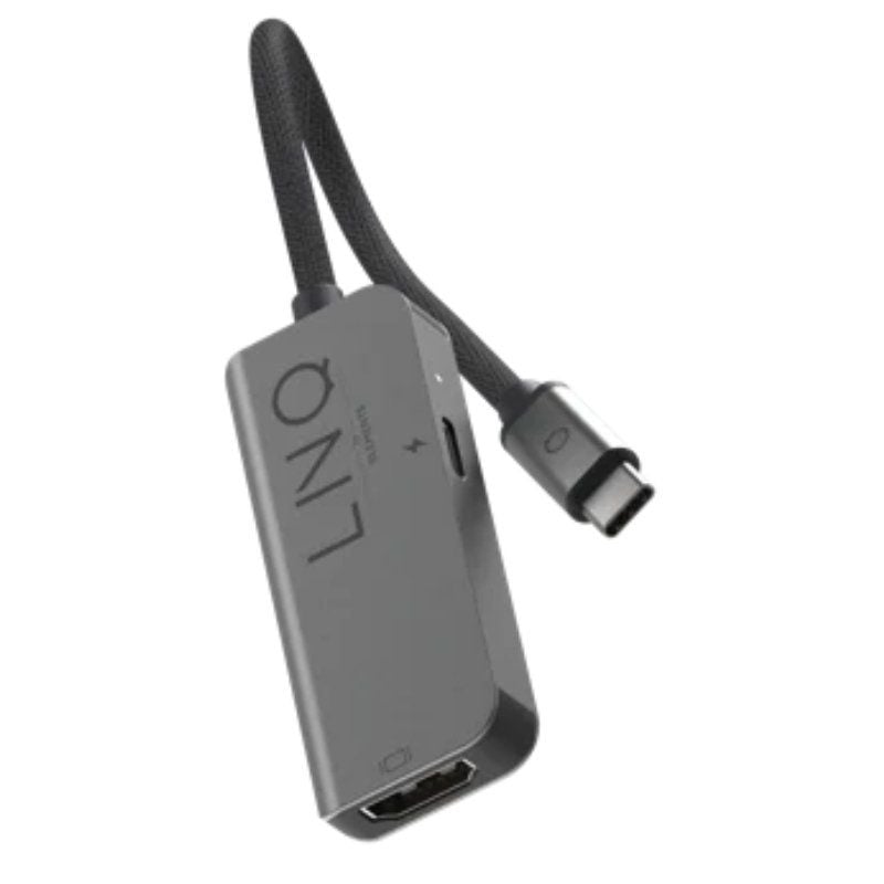 Docking USB Tipo-C Linq LQ47999/ 1x USB Tipo-C Macho/ 1x HDMI 4K Hembra/ USB Tipo-C PD/ 15cm/ Gris