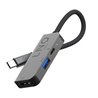 Docking USB Tipo-C Linq LQ48000/ 1x USB Tipo-C Macho/ 1x HDMI 4K Hembra/ 1x USB/ USB Tipo-C PD/ Gris