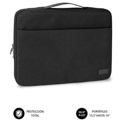 Maletín Subblim Elegant Laptop Sleeve para Portátiles hasta 14'/ Negro
