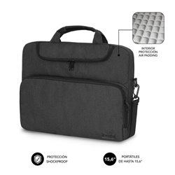 Maletín Subblim Air Padding para Portátiles hasta 15.6'/ Gris Oscuro