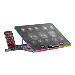 Soporte Refrigerante Mars Gaming MNBC23 para Portátiles hasta 17'/ Iluminación LED