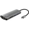 Docking USB Tipo-C Trust Dalyx/ 2xUSB/ 1xUSB Tipo-C PD/ 1xHDMI/ 1xRJ45/ 1xLector Tarjetas SD y MicroSD/ Gris