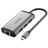 Docking USB Tipo-C Vention CNCHB/ 1xHDMI/ 3xUSB/ 1xUSB Tipo-C PD/ 1xRJ45/ Gris