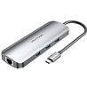 Docking USB Tipo-C Vention TOLHB/ 1xHDMI/ 3xUSB/ 1xUSB Tipo-C PD/ 1xRJ45/ 1xLector Tarjetas SD/ 1x MicroSD/ Jack 3.5/ Gris