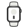 Apple Watch Series 8/ GPS/ Cellular/ 41mm/ Caja de Acero Inoxidable Plata/ Correa Deportiva Blanca