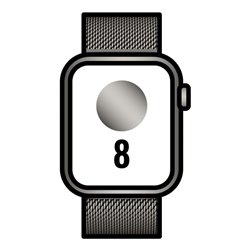 Apple Watch Series 8/ GPS/ Cellular/ 41mm/ Caja de Acero Inoxidable Grafito/ Correa Milanese Loop Grafito