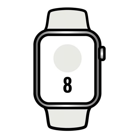 Apple Watch Series 8/ GPS/ Cellular/ 45mm/ Caja de Acero Inoxidable Plata/ Correa Deportiva Blanca