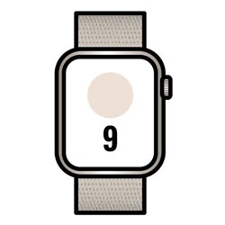 Apple Watch Series 9/ GPS/ 41mm/ Caja de Aluminio Blanco Estrella/ Correa Deportiva Loop Blanco Estrella