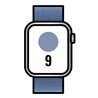 Apple Watch Series 9/ GPS/ 41mm/ Caja de Aluminio Plata/ Correa Deportiva Loop Azul Invierno
