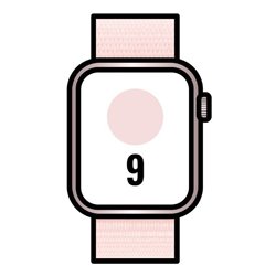 Apple Watch Series 9/ GPS/ 41mm/ Caja de Aluminio Rosa/ Correa Deportiva Loop Rosa Claro