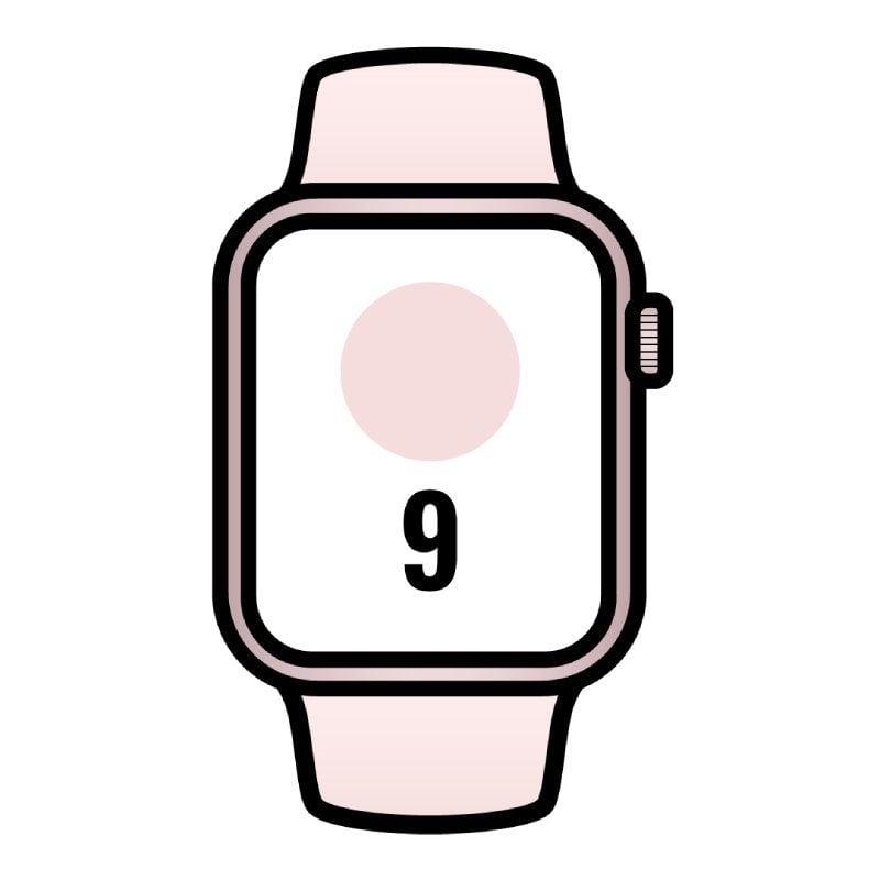 Apple Watch Series 9/ GPS/ 45mm/ Caja de Aluminio Rosa/ Correa Deportiva Rosa Claro M/L