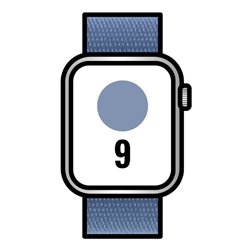Apple Watch Series 9/ GPS/ Cellular/ 41mm/ Caja de Aluminio Plata/ Correa Deportiva Loop Azul Invierno