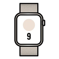 Apple Watch Series 9/ GPS/ Cellular/ 45mm/ Caja de Aluminio Blanco Estrella/ Correa Deportiva Loop Blanco Estrella