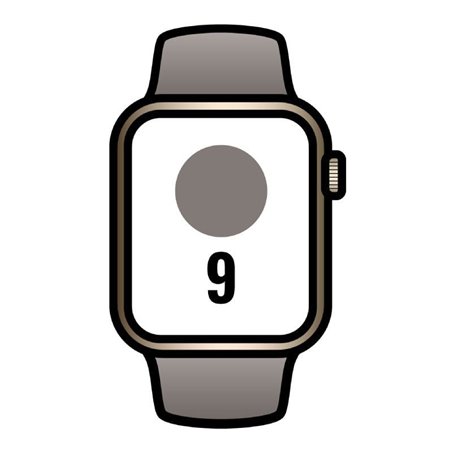 Apple Watch Series 9/ Gps/ Cellular/ 45 mm/ Caja de Acero Oro/ Correa deportiva Arcilla S/M