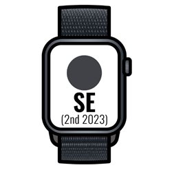 Apple Watch SE 2 Gen 2023/ GPS/ 44mm/ Caja de Aluminio Medianoche/ Correa Deportiva Loop Medianoche