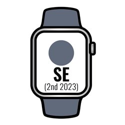 Apple Watch SE 2 Gen 2023/ GPS/ Cellular/ 40mm/ Caja de Aluminio Plata/ Correa Deportiva Azul Tempestad S/M