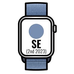 Apple Watch SE 2 Gen 2023/ GPS/ Cellular/ 40mm/ Caja de Aluminio Plata/ Correa Deportiva Loop Azul Invierno