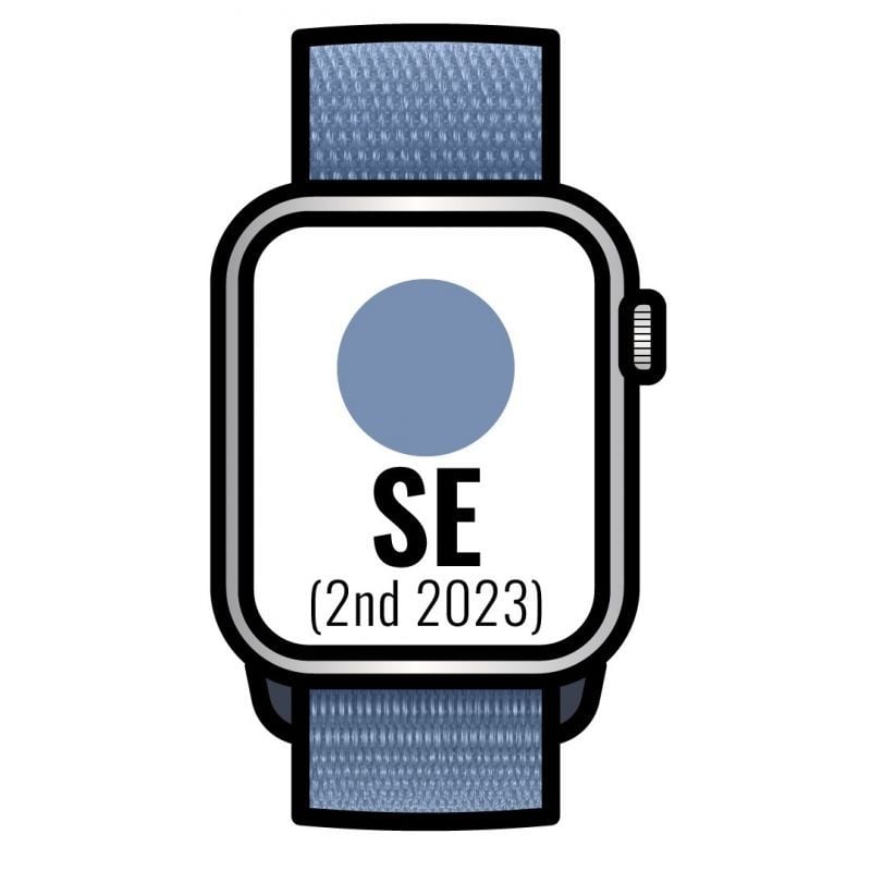 Apple Watch SE 2 Gen 2023/ GPS/ Cellular/ 40mm/ Caja de Aluminio Plata/ Correa Deportiva Loop Azul Invierno
