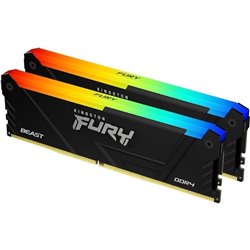 Memoria RAM Kingston FURY Beast RGB 2 x 16GB/ DDR4/ 3200MHz/ 1.35V/ CL16/ DIMM