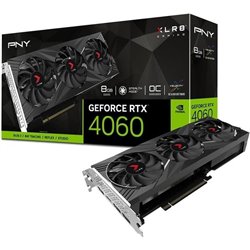 Tarjeta Gráfica PNY GeForce RTX 4060 XLR8 Gaming VERTO EPIC-X RGB Overclocked Triple Fan/ 8GB GDDR6