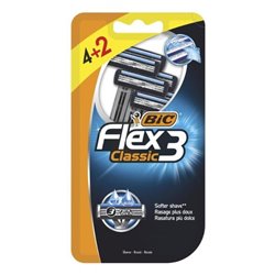 Cuchilla de Afeitar Bic Flex3 Classic/ 6 uds