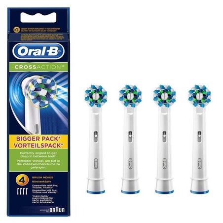 Cabezal de Recambio Braun para cepillo Braun Oral-B Pro Cross Action/ Pack 4 uds