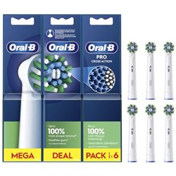 Cabezal de Recambio Braun para cepillo Braun Oral-B Pro Cross Action/ Pack 6 uds