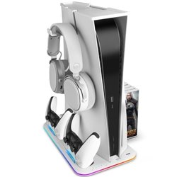 Soporte Multifunción RGB para PS5 Mars Gaming MPS5-B/ Blanco