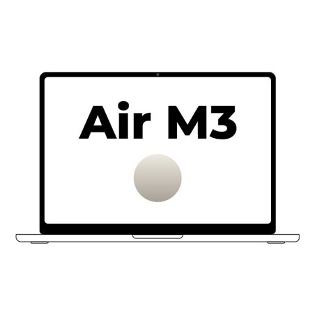 Apple Macbook Air 13,6'/ M3 8-Core CPU/ 8Gb/ 256Gb SSD/ 8-Core GPU/ Blanco Estrella