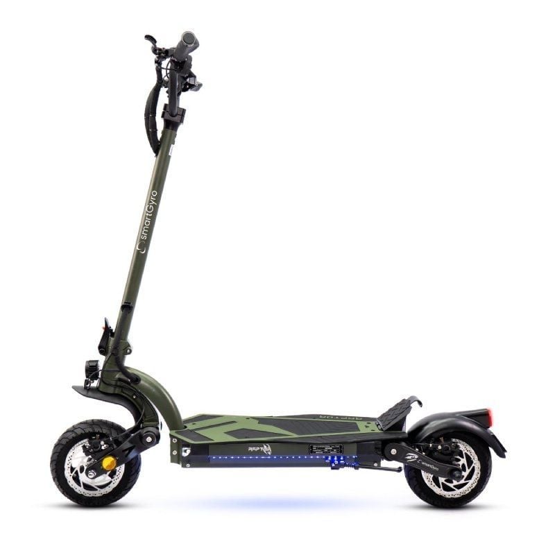 Patinete Eléctrico SmartGyro Raptor Certificado/ Motor 1000W/ Ruedas 10'/ 25km/h /Autonomía 90km/ Verde Army