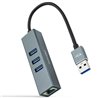 Hub USB 3.0 Nanocable 10.03.0407/ 3xUSB/ 1xRJ45/ Gris