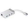 Hub USB 3.0 Trendnet TU3-ETGH3/ 3xUSB/ 1xRJ45/ Blanco y Gris