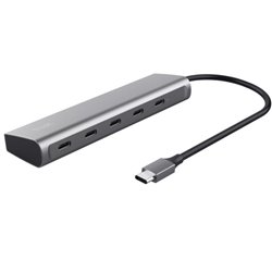 Hub USB Tipo-C Trust Halyx/ 4xUSB Tipo-C/ 1xUSB Tipo-C PD