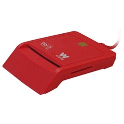 Lector de DNI y Tarjetas Woxter Combo PE26-148/ Rojo/ USB 2.0