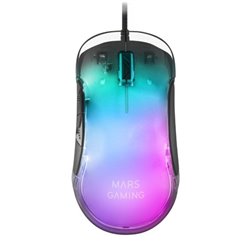 Ratón Gaming Mars Gaming MMGLOW/ Hasta 12800DPI/ Negro