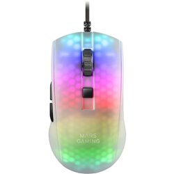 Ratón Gaming Mars Gaming MMRW/ Hasta 12800 DPI/ Blanco