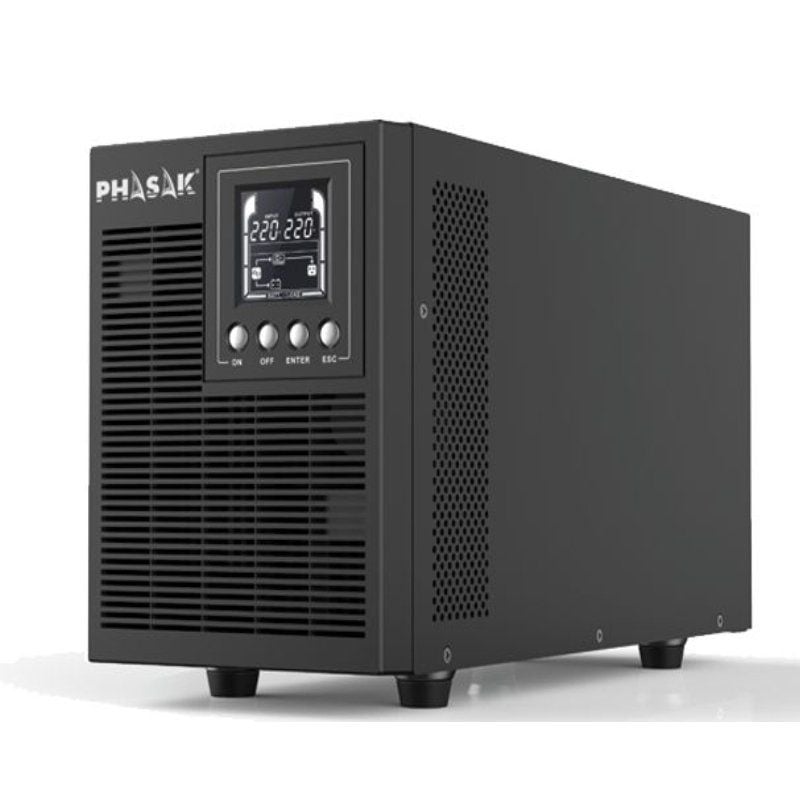 SAI Online Phasak 2000 VA Online LCD/ 2000VA-1800W/ 4 Salidas/ Formato Torre SAI Online Phasak 2000 VA Online LCD/ 2000VA-1800W/ 4 Salidas/ Formato Torre