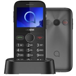 Teléfono Móvil Alcatel 2020X para Personas Mayores/ Gris Metal