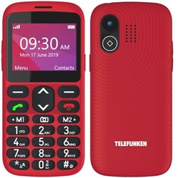 Teléfono Móvil Telefunken S520 para Personas Mayores/ Rojo