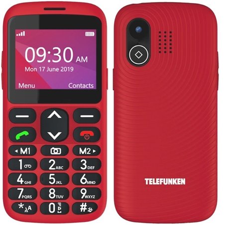 Teléfono Móvil Telefunken S520 para Personas Mayores/ Rojo