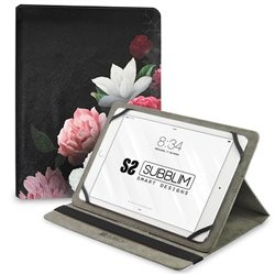 Funda Subblim Trendy Case Rosas para Tablet de 11'/ Negra