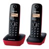 Teléfono Inalámbrico Panasonic KX-TG1612/ Pack DUO/ Negro y Rojo