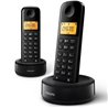 Teléfono Inalámbrico Philips D1602B/34/ Pack DUO/ Negro