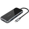Docking USB Tipo-C Vention TFLHB/ 1xHDMI 4K/ 3xUSB/ 1xRJ45/ 1xLector de Tarjetas/ 1xTRRS 3.5/ 1xUSB Tipo-C PD/ Gris