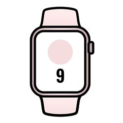 Apple Watch Series 9/ GPS/ 45mm/ Caja de Aluminio Rosa/ Correa Deportiva Rosa Claro S/M