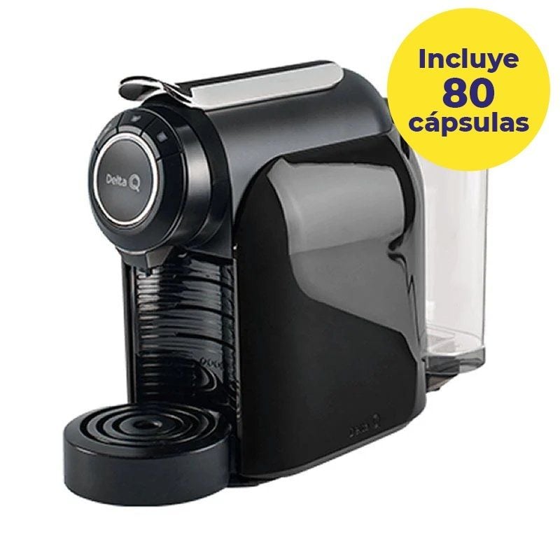 Cafetera de Cápsulas Delta Qool Evolution/ Negra + 80 cápsulas café QALIDUS Cafetera de Cápsulas Delta Qool Evolution/ Negra + 80 cápsulas café QALIDUS
