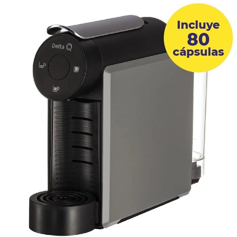 Cafetera de Cápsulas Delta Mini Qool/ Gris + 80 cápsulas QALIDUS Cafetera de Cápsulas Delta Mini Qool/ Gris + 80 cápsulas QALIDUS